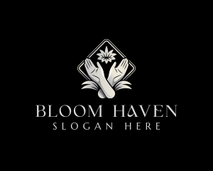 Hand Floral Spa logo design