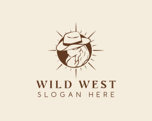 Cowgirl Hat Western Fashion logo design