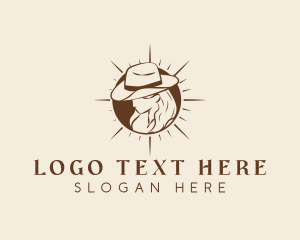 Western - Cowgirl Hat Western Fashion logo design