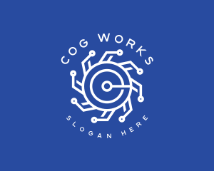 Cog - Mechanical Cog Circuit logo design