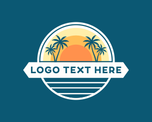 Tree - Tropical Sun Beach logo design