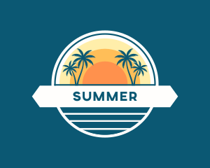 Tropical Sun Beach logo design