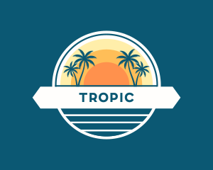 Tropical Sun Beach logo design