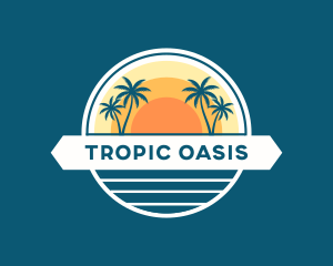 Tropical Sun Beach logo design