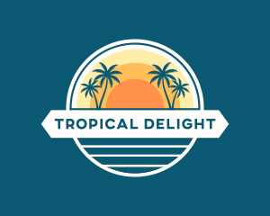 Tropical Sun Beach logo design