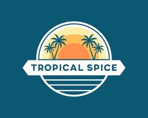 Tropical Sun Beach logo design