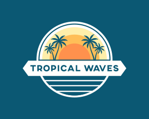 Tropical Sun Beach logo design