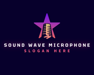 Microphone Star Podcast logo design