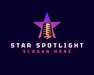 Microphone Star Podcast logo design