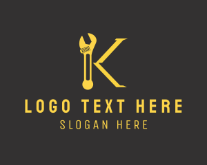 Handyman Wrench Repair Letter K Logo