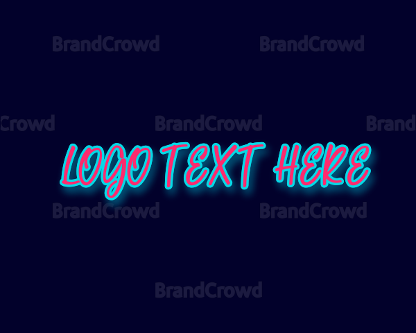 Neon Glow Handwriting Logo