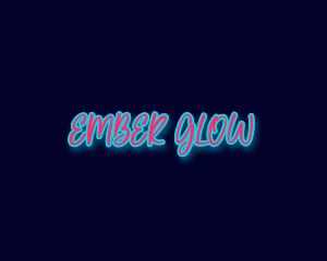 Neon Glow Handwriting  logo design