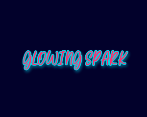 Neon Glow Handwriting  logo design