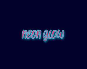 Neon Glow Handwriting  logo design