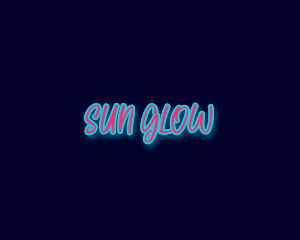 Neon Glow Handwriting  logo design