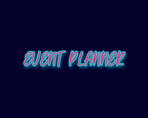 Party - Neon Glow Handwriting logo design