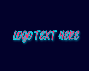 Las Vegas - Neon Glow Handwriting logo design