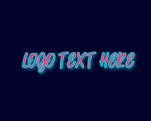 Neon Glow Handwriting  Logo