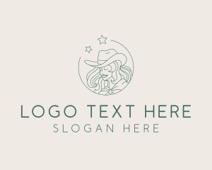 Woman - Cowgirl Star Rodeo logo design