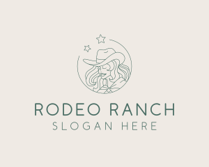 Cowgirl Star Rodeo logo design