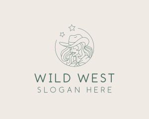 Cowgirl Star Rodeo logo design