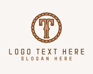 Letter T - Cowboy Rope Letter T logo design