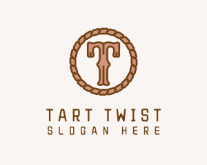 Cowboy Rope Letter T logo design