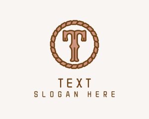 Cowboy Rope Letter T logo design