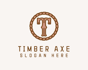 Cowboy Rope Letter T logo design