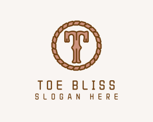 Cowboy Rope Letter T logo design