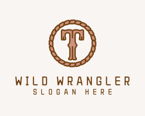 Wrangler - Cowboy Rope Letter T logo design