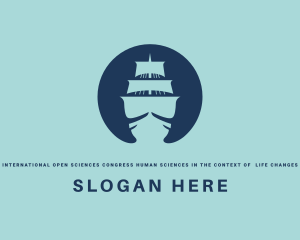 Ship - Sailing Nautical Galleon logo design