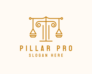 Modern Justice Pillar logo design