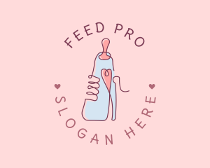 Feed - Baby Bottle Heart logo design