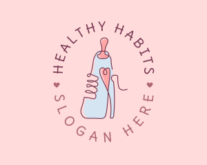 Baby Bottle Heart logo design