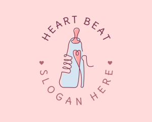 Baby Bottle Heart logo design