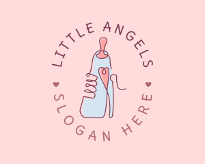 Baby Bottle Heart logo design