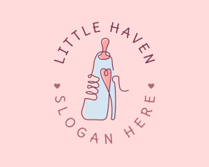 Little - Baby Bottle Heart logo design