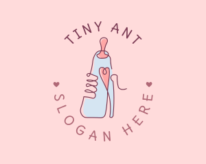 Baby Bottle Heart logo design