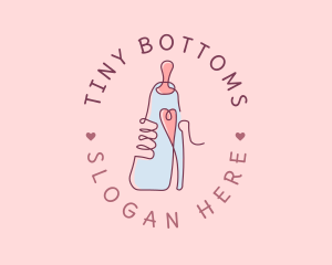 Baby Bottle Heart logo design