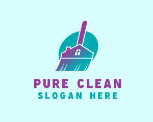 House Broom Cleaning logo design