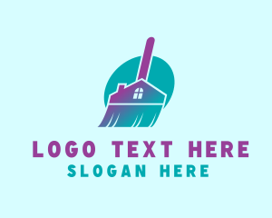 House Broom Cleaning Logo