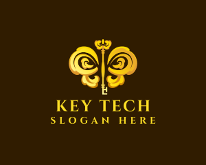 Luxury Butterfly Key logo design