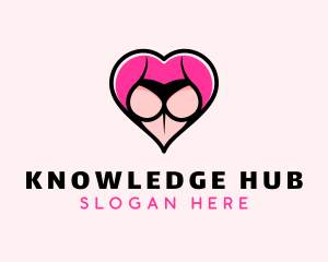 Porn - Sexy Heart Buttocks logo design
