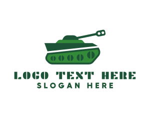 Gun - Army Vehicle Tank logo design