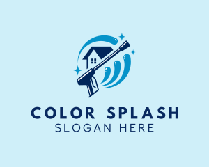 Pressure Washer House Splash logo design