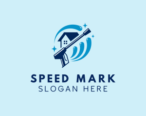 Pressure Washer House Splash logo design