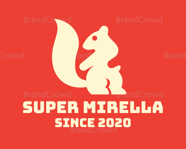 Beige Squirrel Silhouette Logo