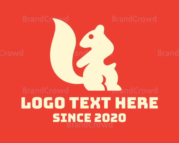 Beige Squirrel Silhouette Logo