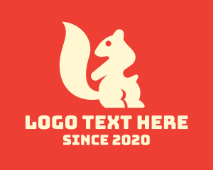 Beige - Beige Squirrel Silhouette logo design